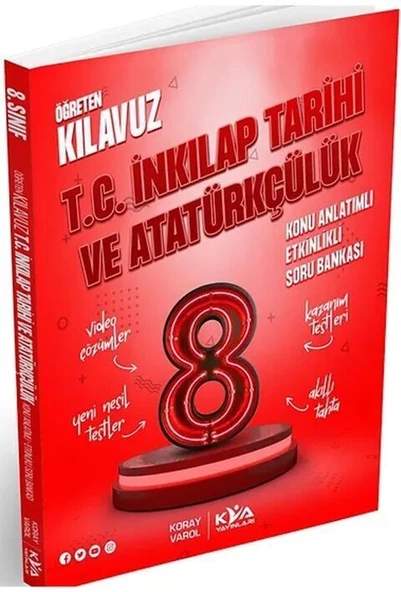8. Sınıf T.C. İnkılap Tarihi ve Atatürkçülük Öğreten Kılavuz Konu Anlatımlı Etkinlikli Soru Bankası KVA Yayınları ürün görseli 1