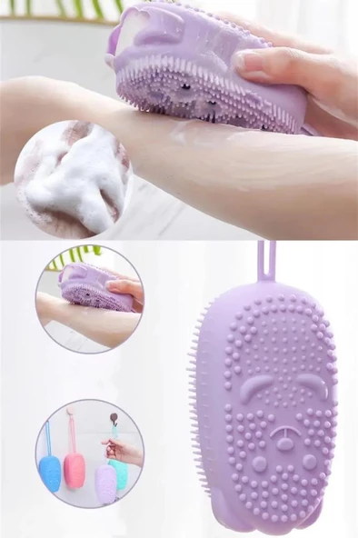 Banyo Hamam Lifi Süngerli Silikon Banyo Duş Peeling Kesesi Sabun Jel Süngeri Cilt Masaj Fırçası ürün görseli 1