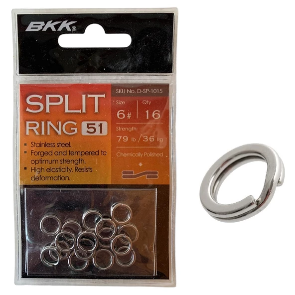 BKK Split Ring-51 Suni Yem Halkası No:6 (16'lı Paket) ürün görseli 1