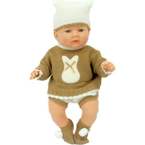 Galtoys Yeni Doğmuş Kahve Bej Elbiseli Azra Bebek GLT1128-B ürün görseli 1