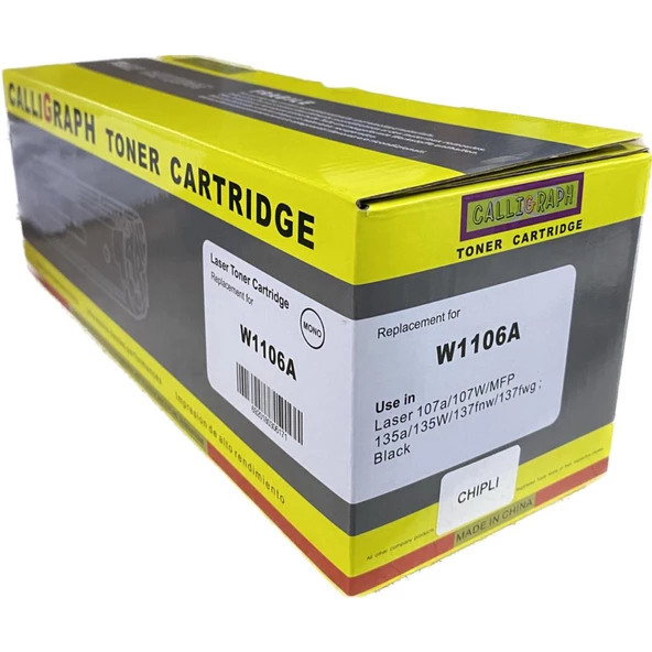 CALLIGRAPH W1106A107a/107r/107w CHIPLI MUADIL TONER 1000 syf ürün görseli 1