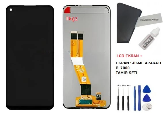 Tkgz - Samsung Galaxy A11 - SM-A115 Uyumlu Lcd Ekran Dokunmatik Orijinal + B-7000 + TAMİR SETİ ürün görseli 1