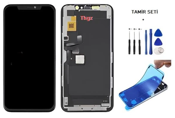 Tkgz - iPhone 11 PRO  Uyumlu Lcd Ekran Dokunmatik Orijinal ( JK MARKA ) + TAMİR SETİ + TOZ BANTI ürün görseli 1