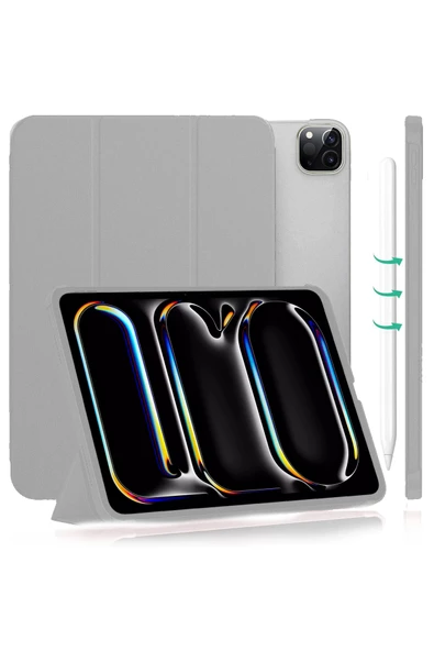 Apple Ipad Pro 11 M4 2024 11 Inç Tablet Uyumlu Flip Smart Standlı Akıllı Kılıf Smart Cover - Resim 5