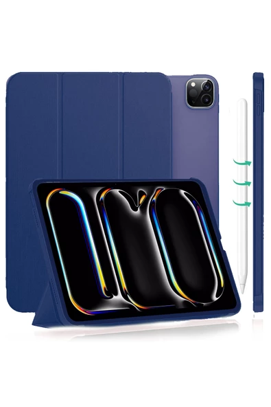 Apple Ipad Pro 11 M4 2024 11 Inç Tablet Uyumlu Flip Smart Standlı Akıllı Kılıf Smart Cover - Resim 4