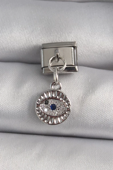 Gümüş Renk Sallantı Zirkon Taşlı Göz Model Nomination Charm - EBJ250113W30380 ürün görseli 1