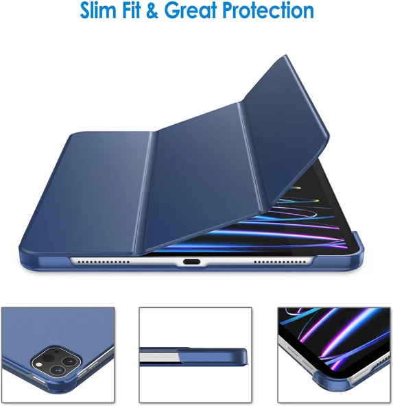 Apple Ipad Pro 11 M4 2024 11 Inç Tablet Uyumlu Flip Smart Standlı Akıllı Kılıf Smart Cover - Resim 11