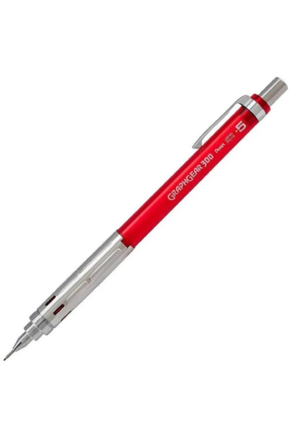 Pentel GraphGear 300 Teknik Çizim ve Yazı Versatil Kalem 0.5 mm Kırmızı ürün görseli 1