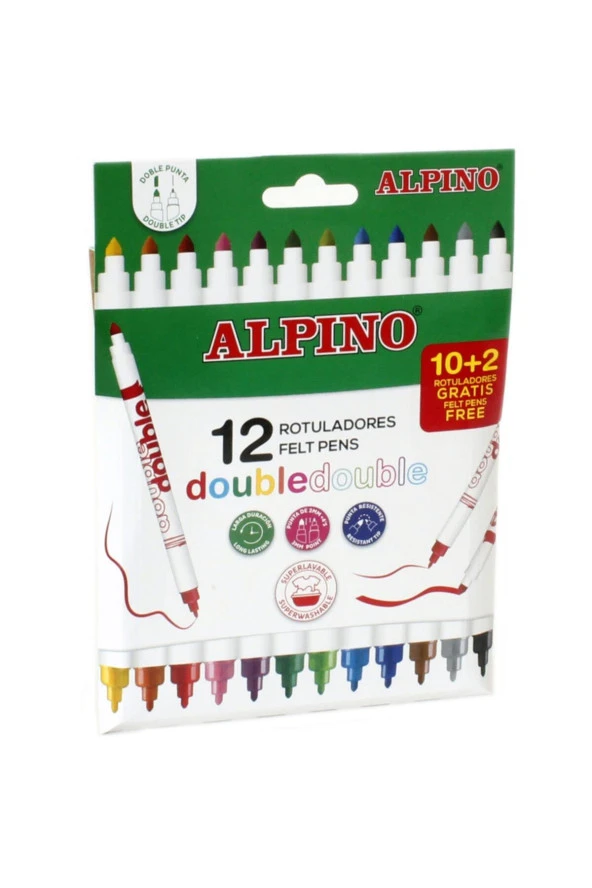 Alpino Keçeli Kalem Çift Yönlü 12 Li AR-002013 ürün görseli 1