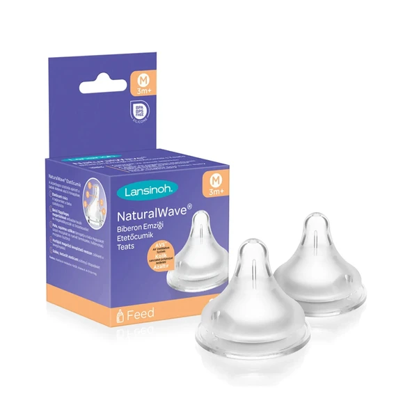 Lansinoh Natural Wave Biberon Emziği - 2'li Ekstra Yavaş Akışlı ürün görseli 1
