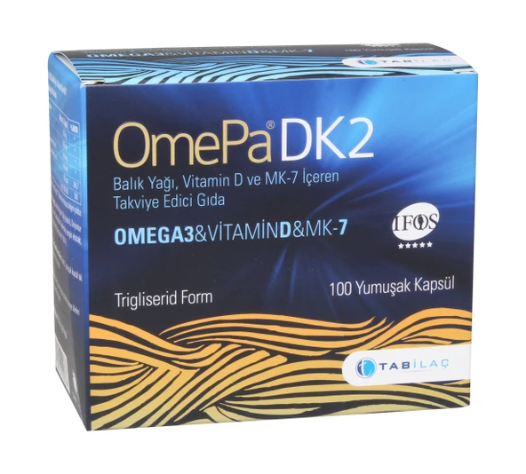 OmePa DK2 Omega 3 Vitamin D ve MK-7 100 Kapsül ürün görseli 1