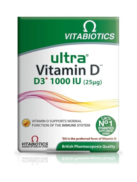 Vitabiotics Ultra Vitamin D3 1000 IU 96 Tablet ürün görseli 1