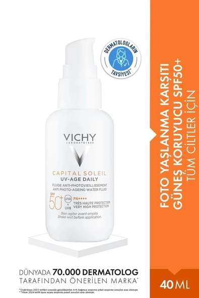Vichy Capital Soleil UV -Age Daily-Spf 50+ Foto Yaşlanma Karşıtı Güneş Kremi 40 ml ürün görseli 1