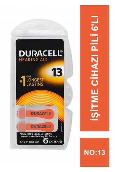 Duracell Activair İşitme Cihazı Pili 6'lı No: 13 ürün görseli 1