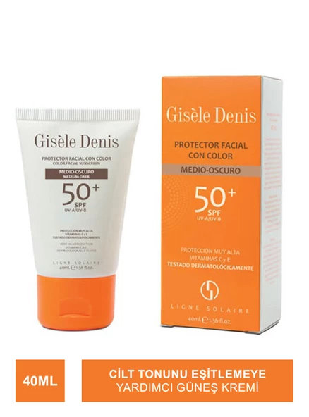 Gisele Denis Color Facial Sunscreen Spf50+ Medium/Dark Yüz İçin Renkli Güneş Koruma Kremi  40 ml ürün görseli 1