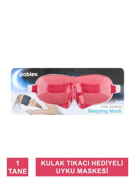 Poblex Uyku Maskesi Kırmızı - Kulak Tıkacı HEDİYE ürün görseli 1