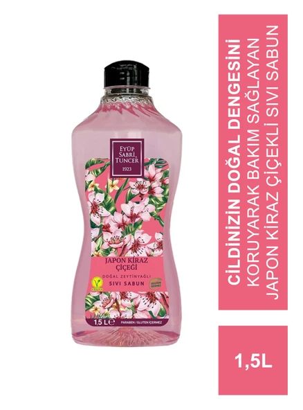 Eyüp Sabri Tuncer Doğal Zeytinyağlı Sıvı Sabun Japon Kiraz Çiçeği 1,5 Lt ürün görseli 1