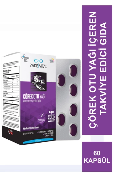 Zade Vital Çörek Otu Yağı 60 Kapsül ürün görseli 1