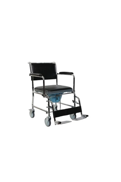 TEKERLEKLİ İSKEMLE B-125 Katlanır Tuvaletli Banyo Sandalyesi ürün görseli 1