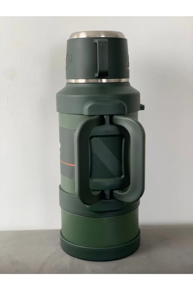 Paslanmaz Çelik 3,2 Litre Termos Haki Renk 48 saat sıcak 72 saat soğuk kamp piknik seyahatte ürün görseli 1