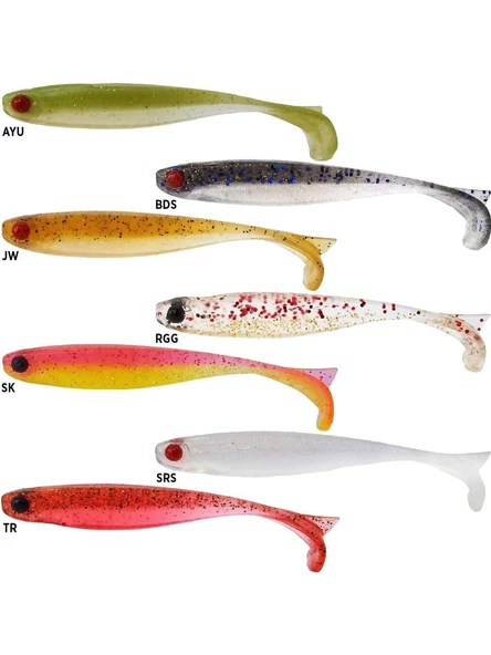 Mustad Mezashi Z-Tail Minnow SRS 9 cm Silikon Balık 6 Adet ürün görseli 1