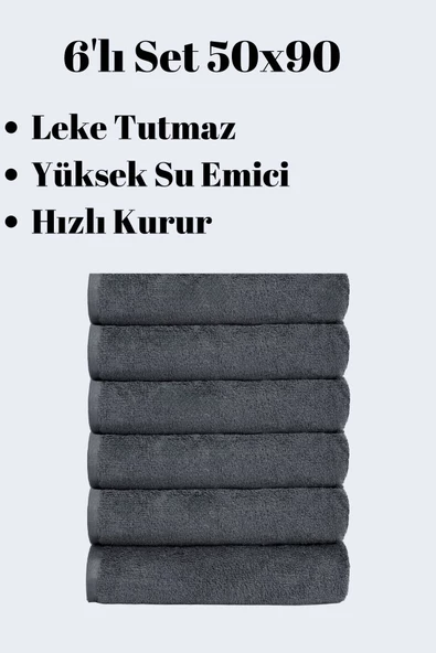 6 Adet 50x90cm Mikrofiber El Yüz Kuaför Berber Spor Havlusu Leke Ve Saç Boyası Tutmayan ürün görseli 1