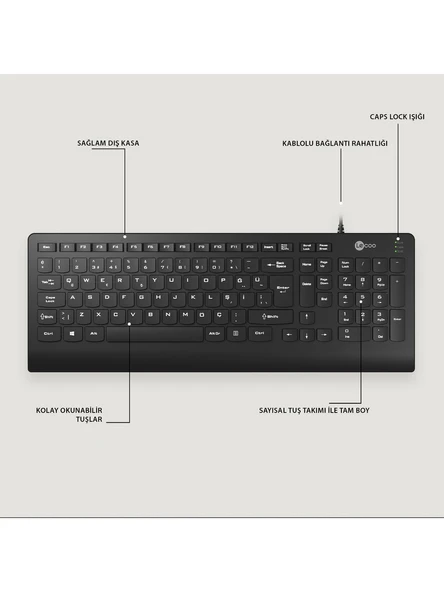 Lenovo Lecoo KB103 Kablolu Klavye - Resim 2