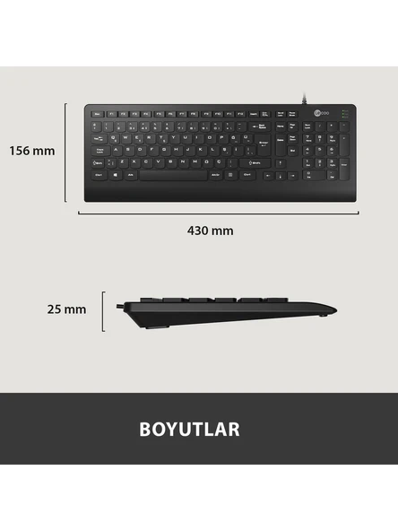 Lenovo Lecoo KB103 Kablolu Klavye - Resim 3