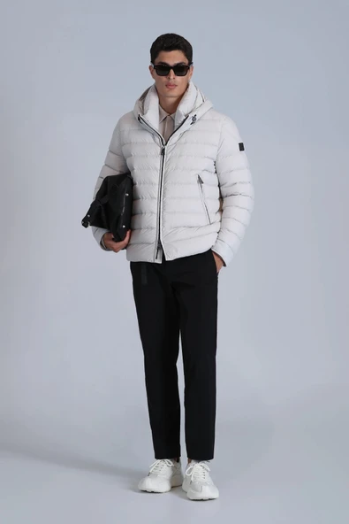 Lufian Oversize Kapüşonlu Erkek Kışlık Mont - Minimalist Tasarım ürün görseli 1