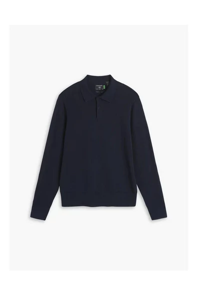 Dockers Erkek Polo Yaka Uzun Kol Sweatshirt - Minimalist Tasarım ürün görseli 1
