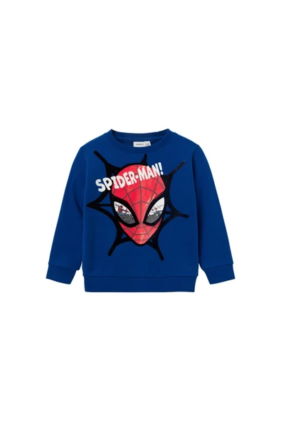 Erkek Çocuk Örümcek Adam Desenli Uzun Kol Sweatshirt-Günlük Kullanım ürün görseli 1