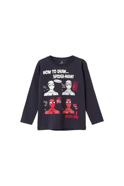 Örümcek Adam Spider-Man Baskılı Erkek Çocuk Uzun Kol Sweatshirt ürün görseli 1