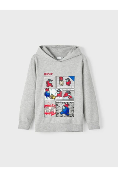 Among Us Baskılı Kapüşonlu Sweatshirt-Erkek Çocuk-Günlük ürün görseli 1