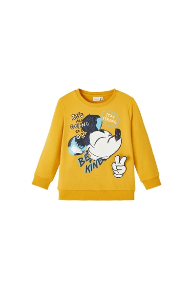 Erkek Çocuk Mickey Mouse Baskılı Uzun Kol Sweatshirt-Yumuşak ve Konforlu ürün görseli 1