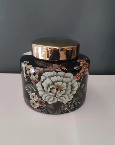 LAMEDOR FLOWER GARDEN KAPAKLI SİLİNDİR KÜÇÜK KÜP 20X20X17 CM ürün görseli 1