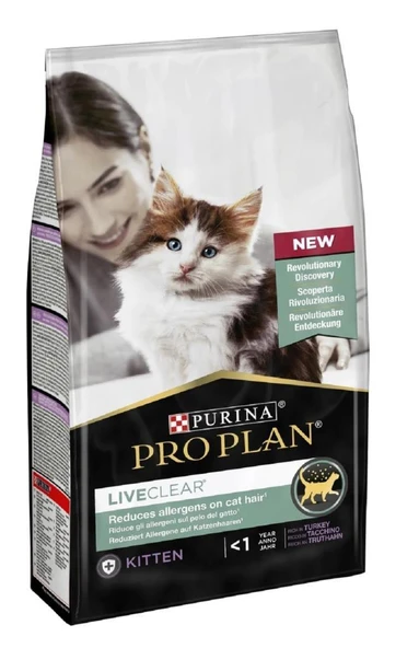 ProPlan LiveClear Junior (Kitten) Hindili Alerji Önleyici Kedi Maması 1,4 kg ürün görseli 1