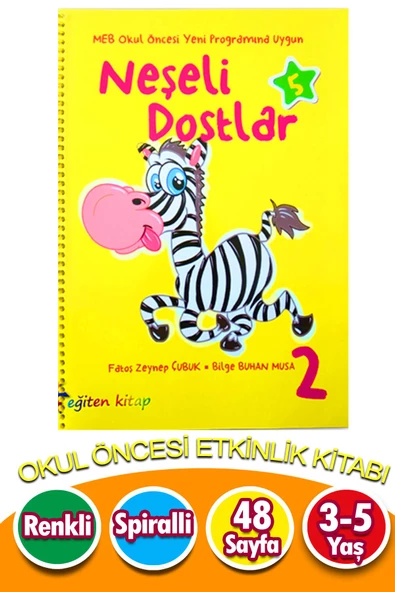3 4 5 Yaş Etkinlik Kitabı Neşeli Dostlar Sarı Kitap No: 2 ürün görseli 1