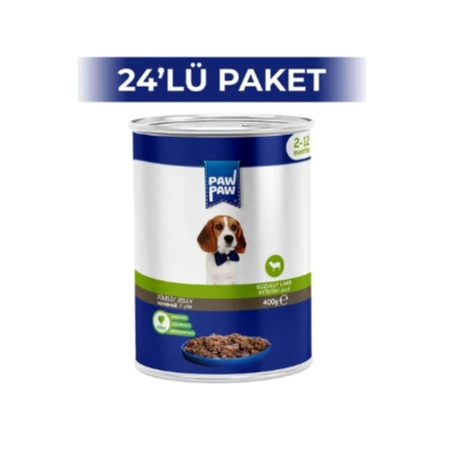 Paw Paw Jelly Kuzu Etli Yavru Köpek Konserve Maması 24 x 400 G ürün görseli 1