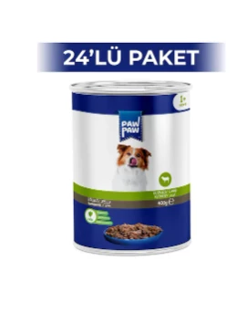 Paw Paw Jelly Kuzu Etli Yetişkin Köpek Konserve Maması 24 x 400 G ürün görseli 1