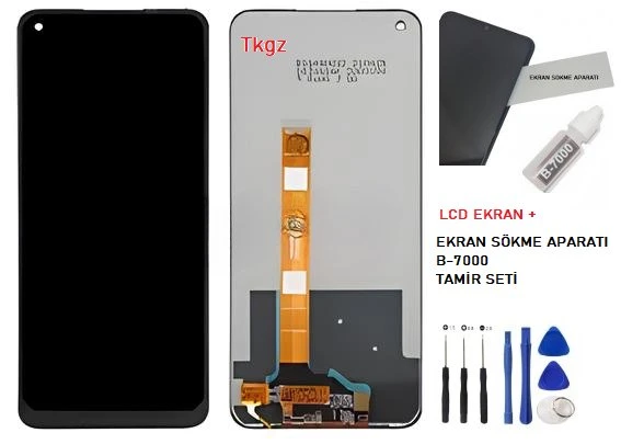 Tkgz - Oppo Realme 6 Uyumlu Lcd Ekran Dokunmatik Orijinal + B-7000 + TAMİR SETİ ürün görseli 1
