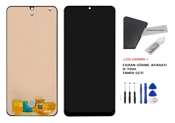 Tkgz - Samsung Galaxy M22 SM-M225 Uyumlu Lcd Ekran Dokunmatik Orijinal + B-7000+ TAMİR SETİ ürün görseli 1