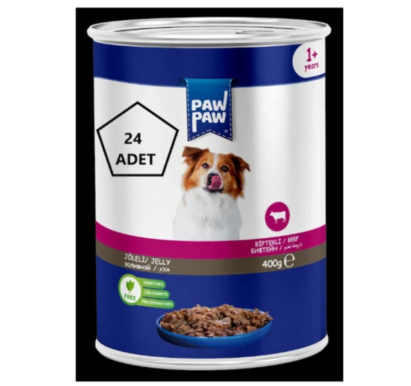 Paw Paw Jöleli Biftekli Yetişkin Köpek Konservesi 24 x 400 G ürün görseli 1