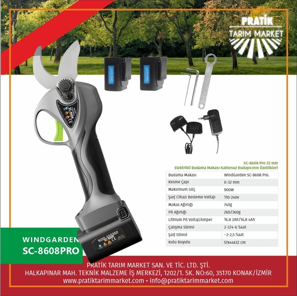 WindGarden SC-8608 Akülü Budama Makası ürün görseli 1