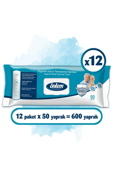Önlem Vücut Temizleme Havlusu 50 x 12 Adet ürün görseli 1