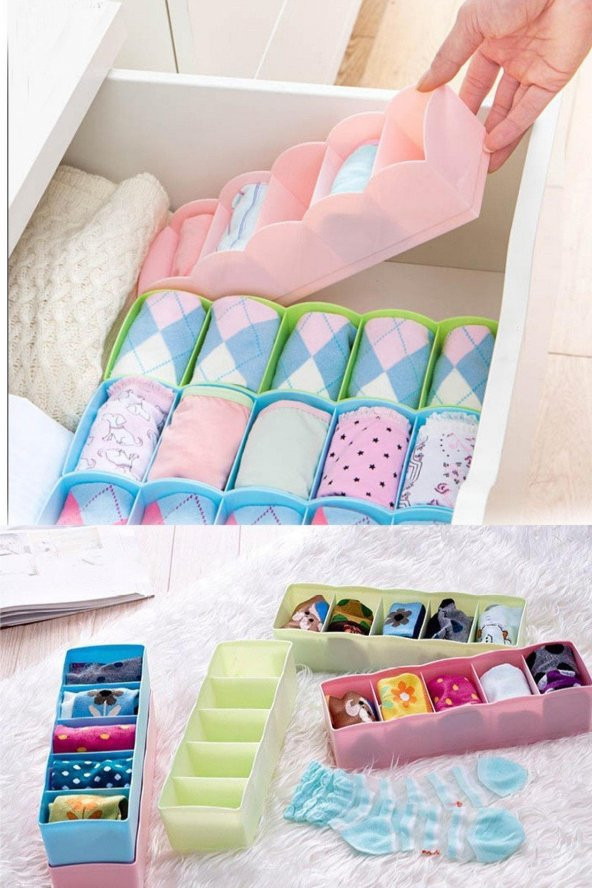 Çekmece İçi Çorap Kravat Aksesuar Düzenleyici 5 Bölmeli Organizer ürün görseli 1