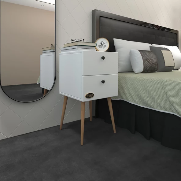 Kenzlife komodin hanami byz 74*39*39 komidin ahşap ayaklı kitaplık ayakkabılık kapaklı arkalıklı ürün görseli 1