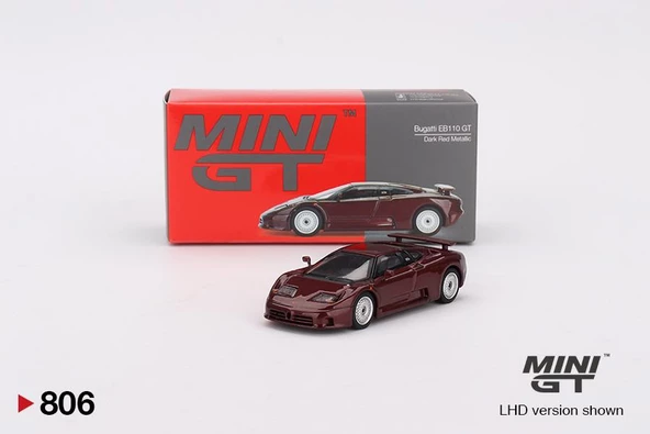 Mini Gt Bugatti EB110 GT Dark Red Metallic 806 ürün görseli 1