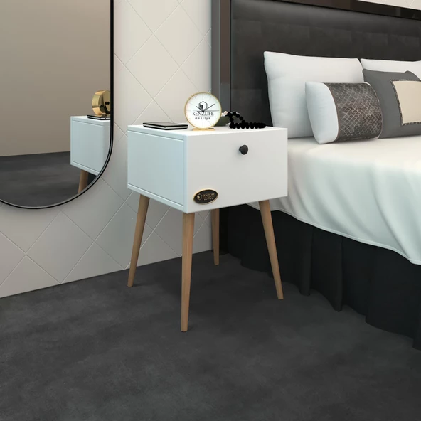Kenzlife komodin tora byz 60*39*39 komidin ahşap ayaklı kitaplık ayakkabılık kapaklı arkalıklı ürün görseli 1