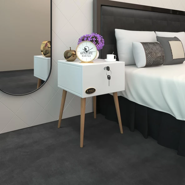 Kenzlife komodin kazuki byz 60*39*39 komidin ahşap ayaklı kitaplık ayakkabılık kapaklı arkalıklı ürün görseli 1