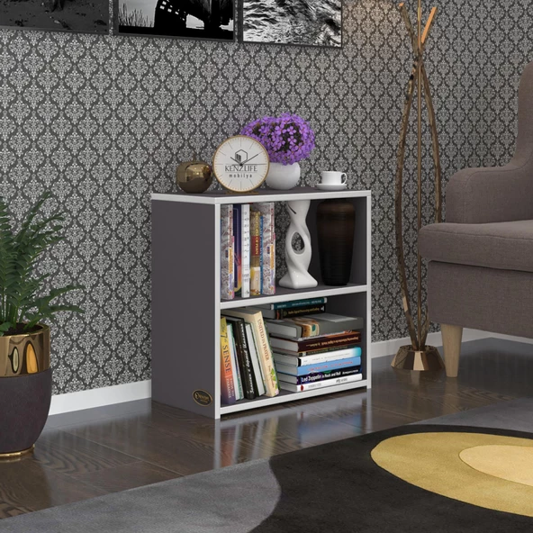Kenzlife komodin riki gri 60*60*30 komidin kitaplık ayakkabılık ürün görseli 1